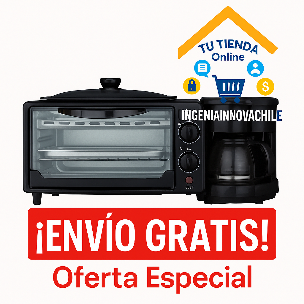 Horno Electrico Cafetera Freidora 3 En 1