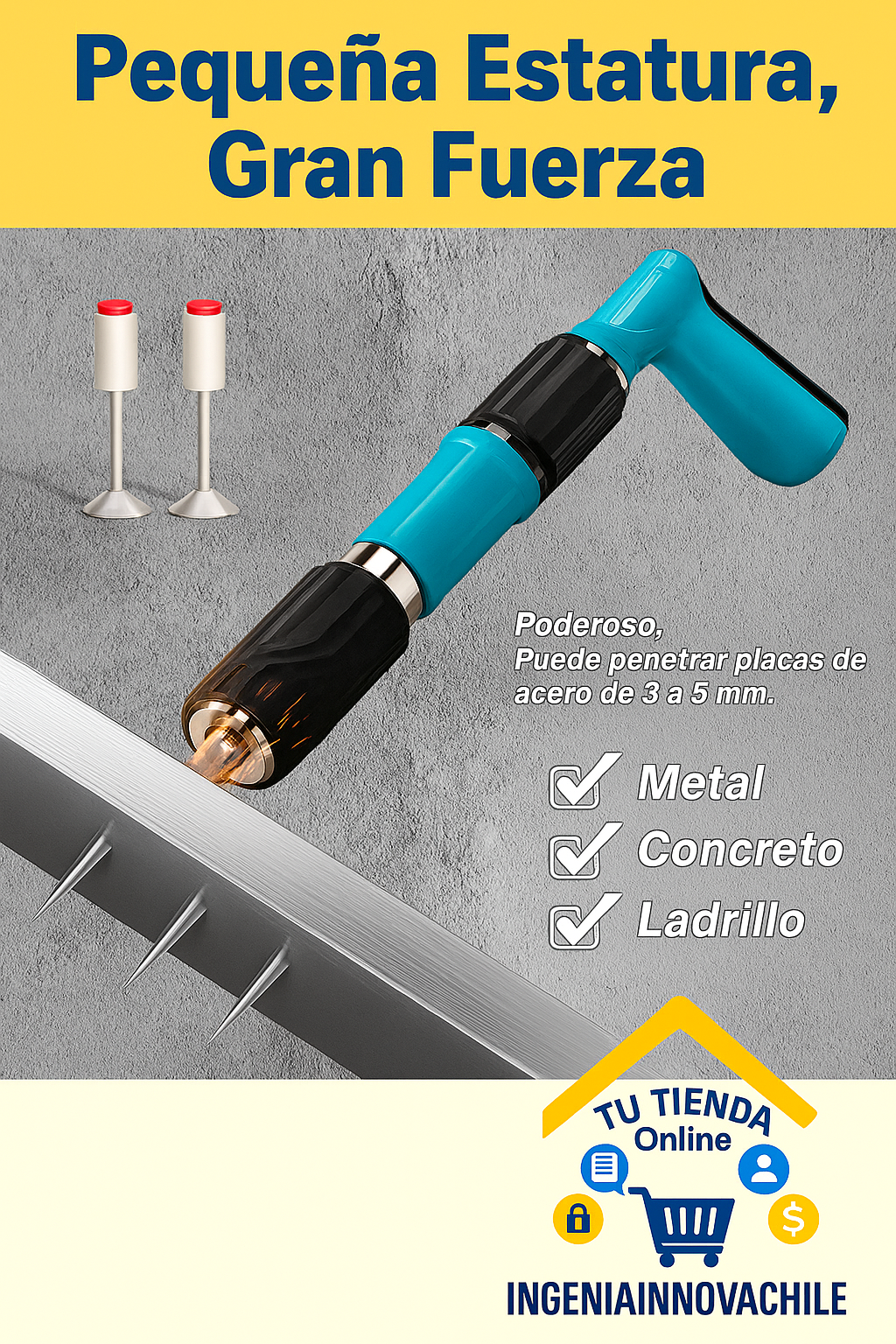 MALETA PISTOLA DE CLAVOS + ACCESORIOS